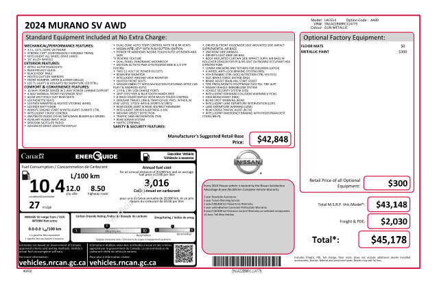 Used 2024 Nissan Murano SV AWD/4WD image 6