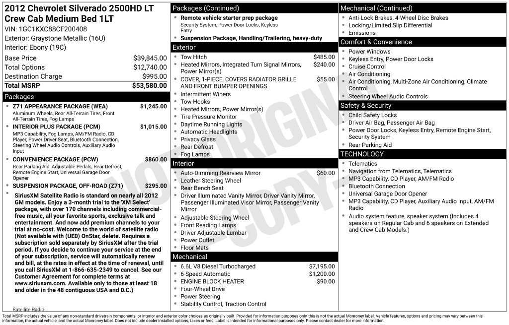 Used 2012 Chevrolet Silverado 2500 LT w/ Z71 Appearance Package AWD/4WD image 7