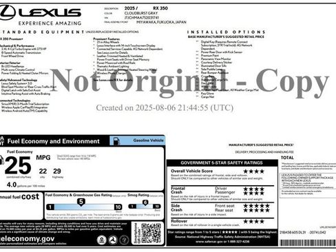 Used 2025 Lexus RX 350 Premium Plus FWD image 27