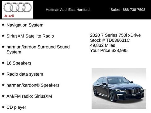 Used 2020 BMW 750i xDrive w/ Executive Package AWD/4WD image 24