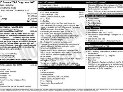 Used 2024 GMC Savana 2500 w/ Driver Convenience Package RWD image 20