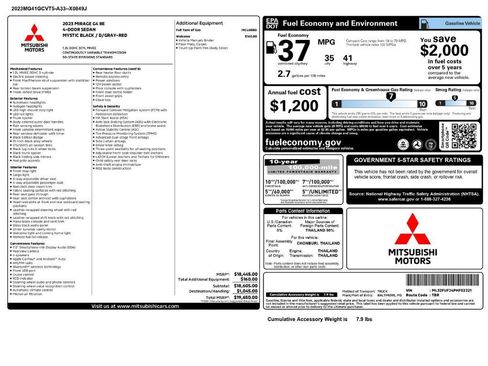 Used 2023 Mitsubishi Mirage G4 Black Edition FWD image 2