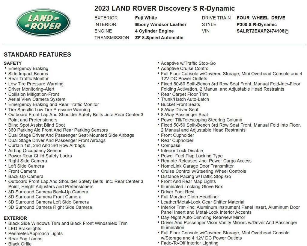 Used 2023 Land Rover Discovery S R-Dynamic AWD/4WD image 17