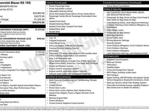 Used 2023 Chevrolet Blazer RS w/ Driver Confidence II Package FWD image 9