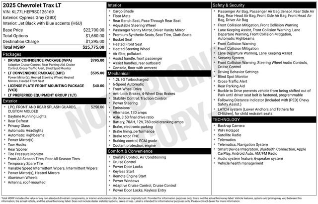 Used 2025 Chevrolet Trax LT w/ Driver Confidence Package FWD image 5