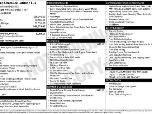 Used 2022 Jeep Cherokee Latitude Lux w/ Sun & Sound Group AWD/4WD image 47