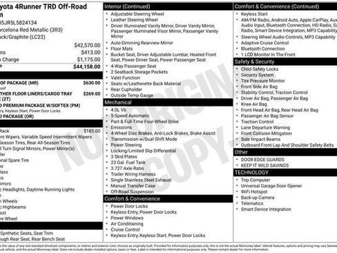 Certified 2020 Toyota 4Runner TRD Off-Road Premium w/ Moonroof Package AWD/4WD image 36