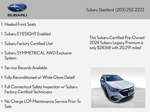 Certified 2024 Subaru Legacy Premium AWD/4WD image 2