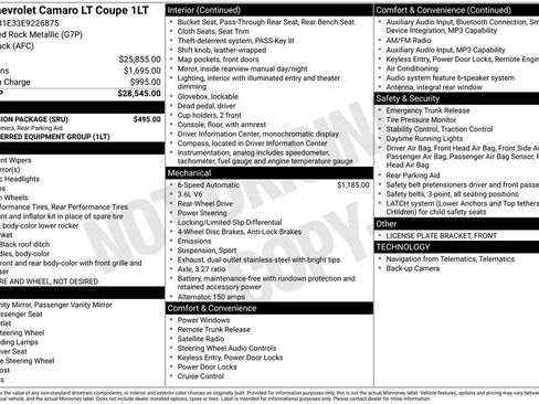 Used 2014 Chevrolet Camaro LT w/ Rear Vision Package image 2