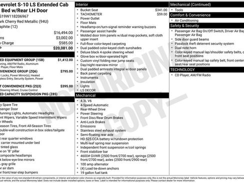 Used 2001 Chevrolet S10 Pickup LS w/ Preferred Equipment Group RWD image 20