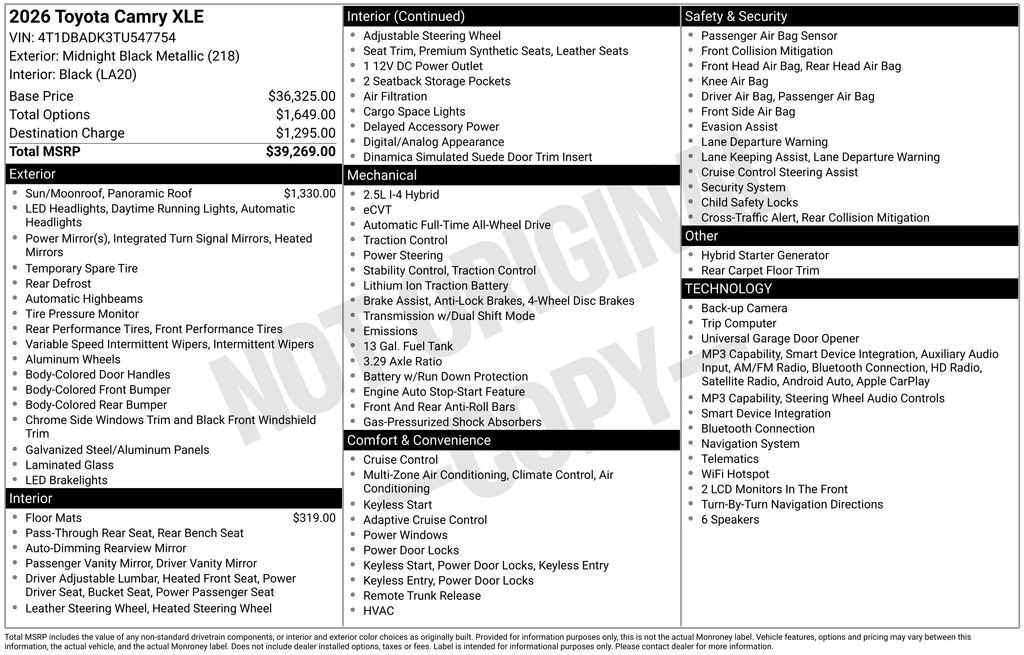 Certified 2026 Toyota Camry XLE AWD/4WD image 21