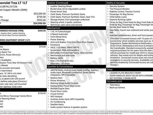 Used 2019 Chevrolet Trax LT w/ LT Convenience Package image 2