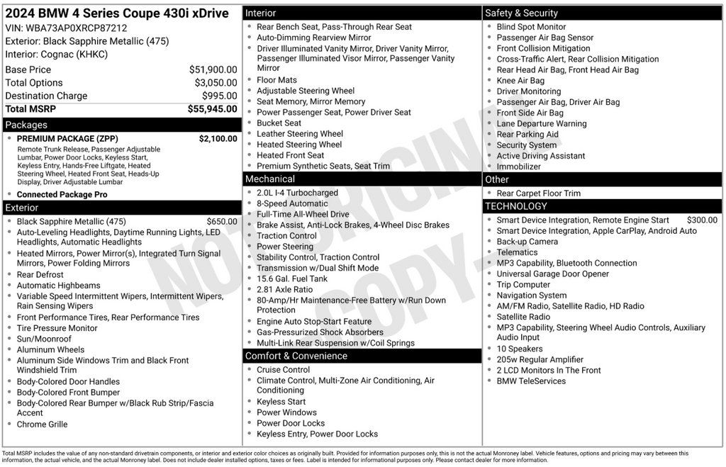 Certified 2024 BMW 430i xDrive Coupe w/ Premium Package AWD/4WD image 6