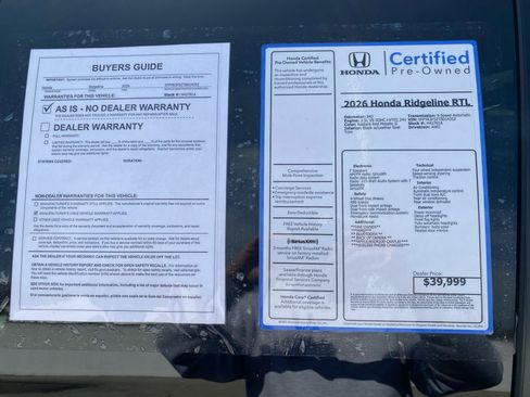 Certified 2026 Honda Ridgeline RTL image 37