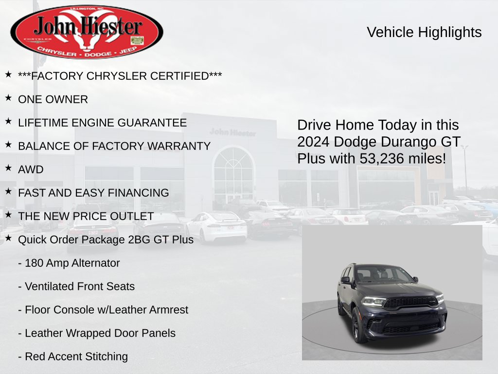 Certified 2024 Dodge Durango GT AWD/4WD image 5