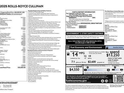Certified 2025 Rolls-Royce Cullinan AWD/4WD image 26