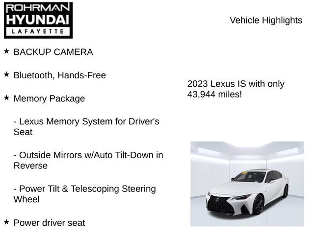 Used 2023 Lexus IS 350 F Sport w/ Navigation Package RWD image 8