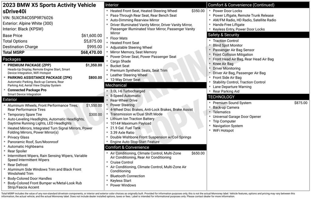 Certified 2023 BMW X5 sDrive40i w/ Premium Package RWD image 39