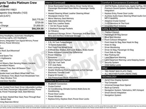 Used 2023 Toyota Tundra Platinum AWD/4WD image 4