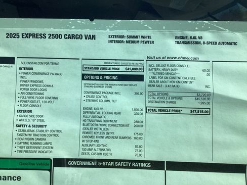 New 2025 Chevrolet Express 2500 w/ Driver Convenience Package image 11