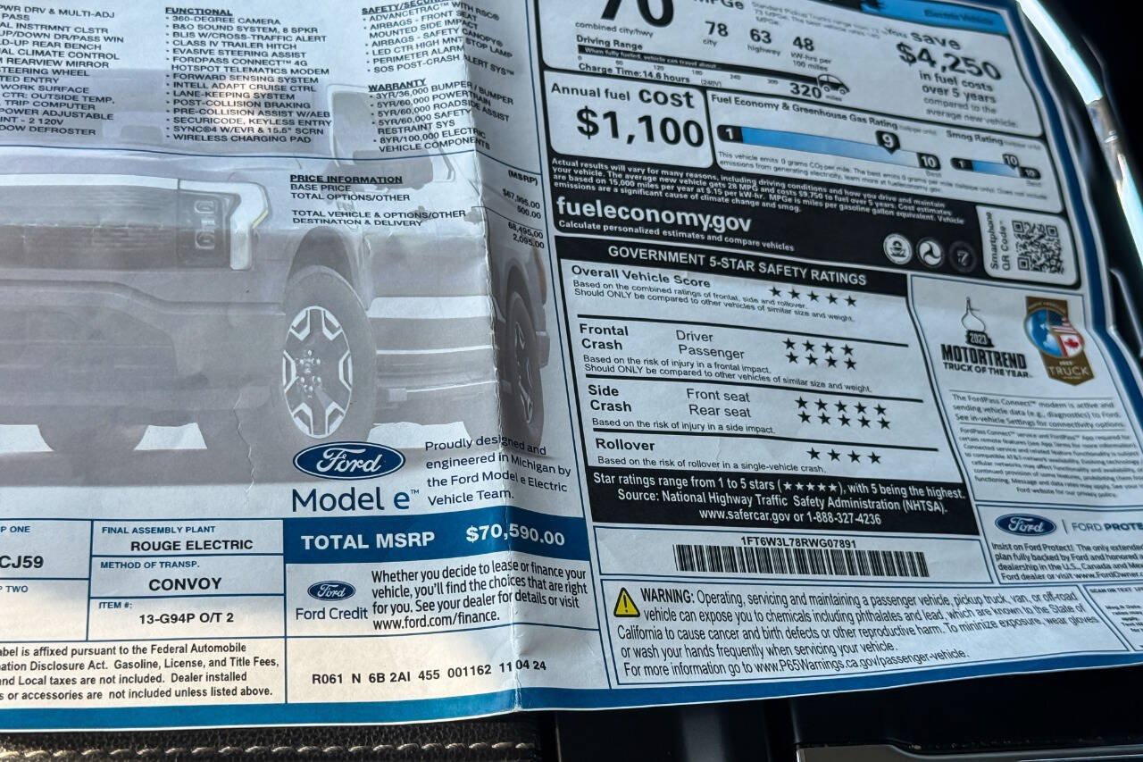 Used 2024 Ford F150 Lightning Flash AWD/4WD image 39