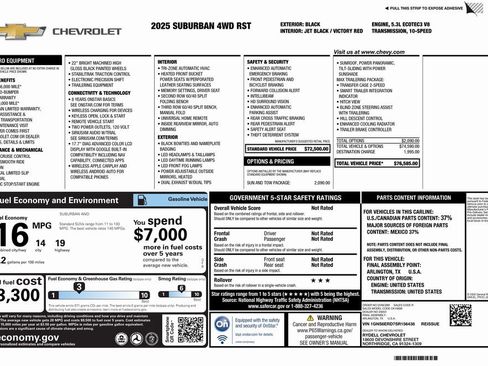 Used 2025 Chevrolet Suburban RST w/ Sun And Tow Package image 4