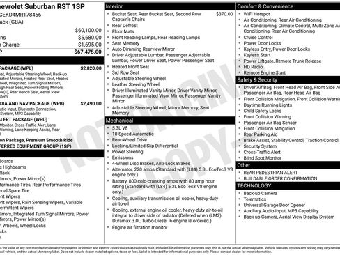 Used 2021 Chevrolet Suburban RST w/ Luxury Package RWD image 3