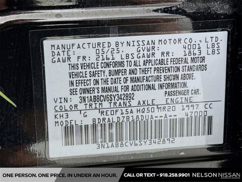 Certified 2025 Nissan Sentra SV w/ Trunk Package image 29