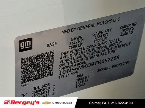 New 2026 Chevrolet Tahoe LS AWD/4WD image 20