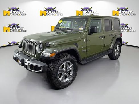 Used 2021 Jeep Wrangler Unlimited Sahara w/ Uconnect 4C Nav & Sound Group AWD/4WD image 1