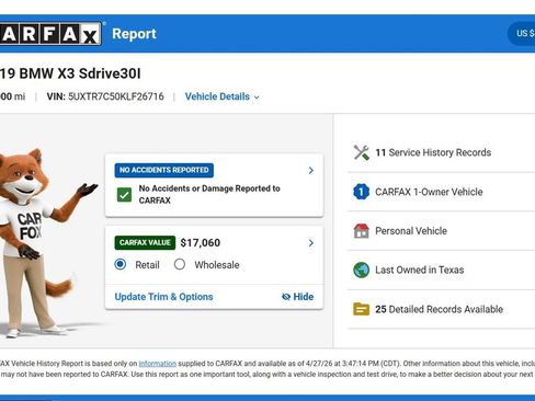 Used 2019 BMW X3 sDrive30i w/ Driving Assistance Package RWD image 9