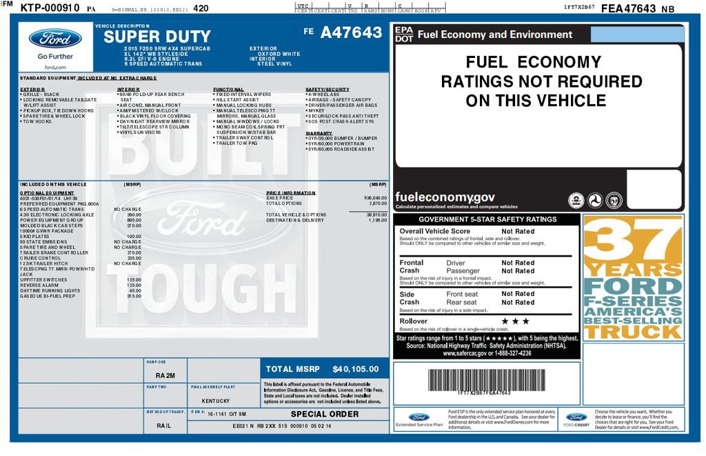 Used 2015 Ford F250 XL w/ Power Equipment Group AWD/4WD image 6