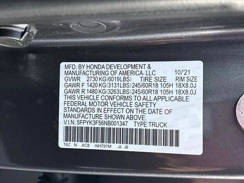 Used 2022 Honda Ridgeline RTL image 26