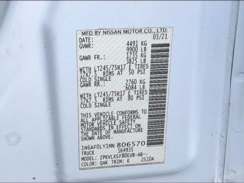 Used 2021 Nissan NV 3500 SV RWD image 16