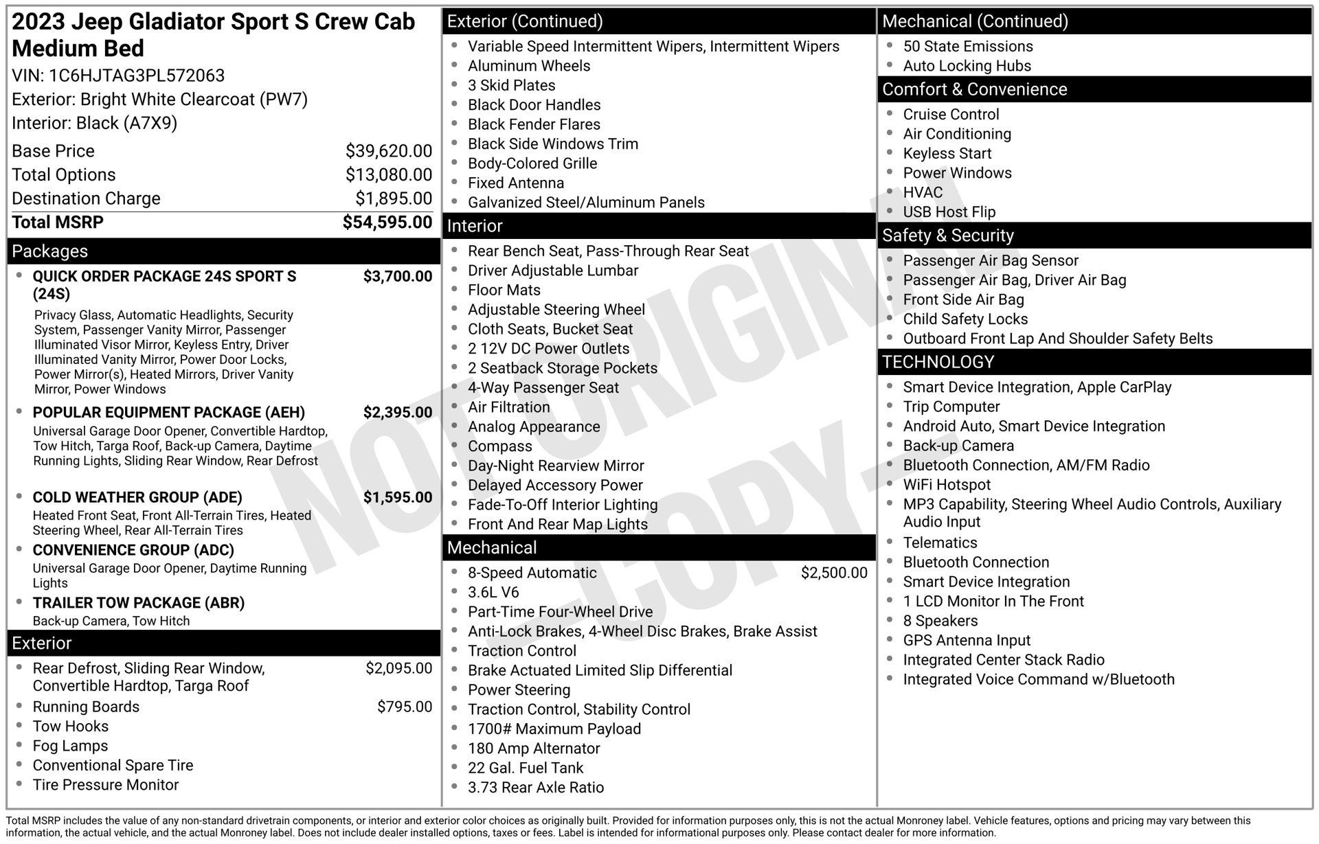 Used 2023 Jeep Gladiator Sport AWD/4WD image 1