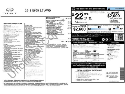 Used 2015 INFINITI Q50 AWD w/ Navigation Package image 2