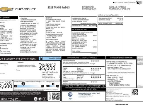 Used 2023 Chevrolet Tahoe LS w/ Driver Alert Package AWD/4WD image 12