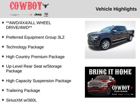 Used 2023 Chevrolet Silverado 1500 High Country w/ High Country Premium Package AWD/4WD image 5