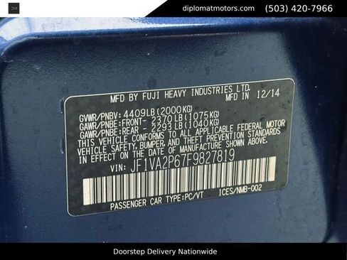 Used 2015 Subaru WRX STI w/ Popular Package #1 AWD/4WD image 50