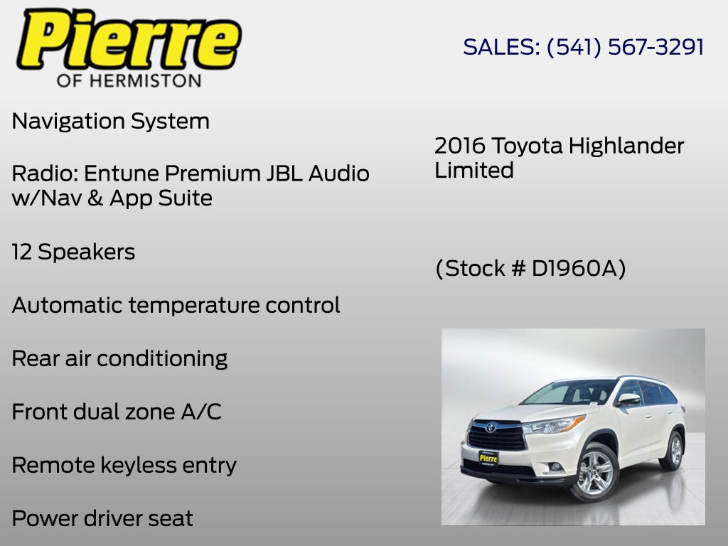 Used 2016 Toyota Highlander Limited AWD/4WD image 6