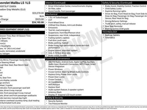 Used 2020 Chevrolet Malibu LS image 7