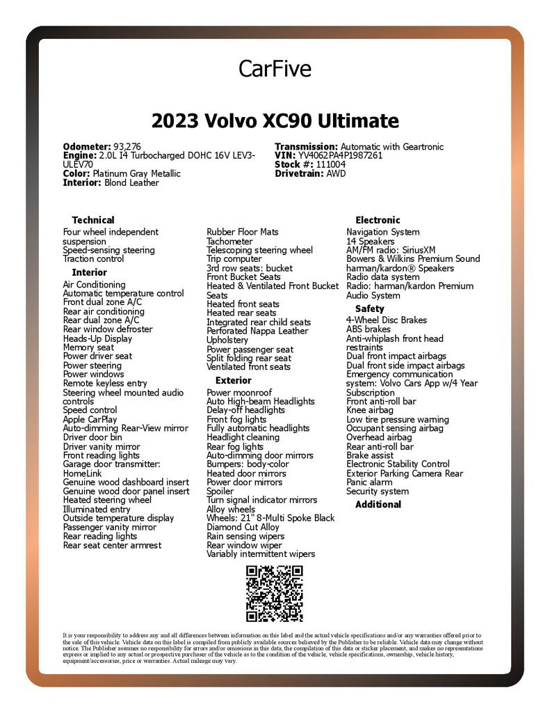 Used 2023 Volvo XC90 B6 Ultimate w/ Protection Package AWD/4WD image 31