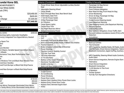 Certified 2023 Hyundai Kona SEL AWD/4WD image 29