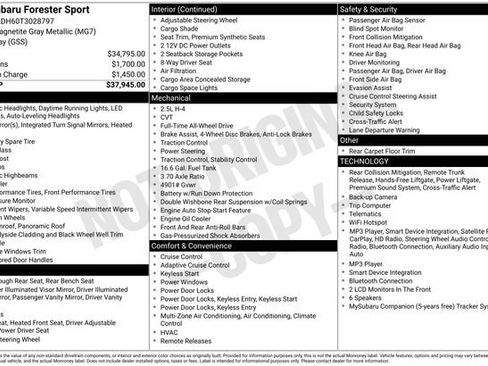 Certified 2026 Subaru Forester Sport AWD/4WD image 7
