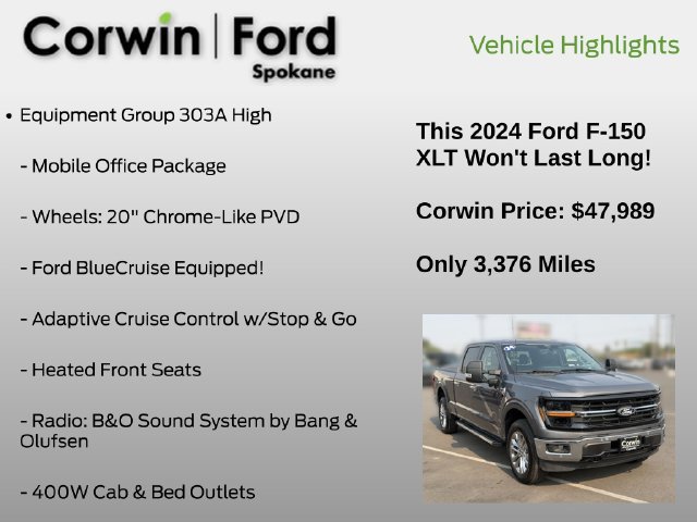 Used 2024 Ford F150 XLT w/ Equipment Group 303A High AWD/4WD image 7