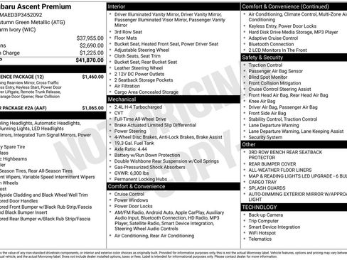 Used 2023 Subaru Ascent Premium w/ Convenience Package image 22