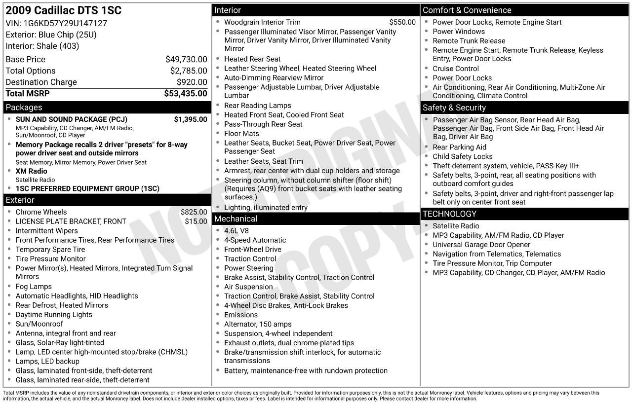Used 2009 Cadillac DTS w/ Sun And Sound Package FWD image 3