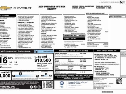 New 2025 Chevrolet Suburban High Country w/ Sun And Tow Package