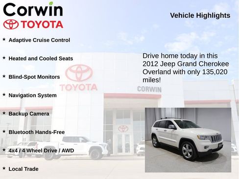 Used 2012 Jeep Grand Cherokee Overland AWD/4WD image 6