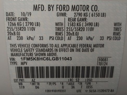 Used 2020 Ford Explorer Platinum w/ Premium Technology Package image 33